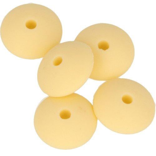 12mm Saucer-shaped silicone beads for pacifier - Yellow x5