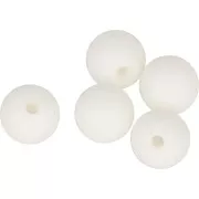 10mm Round silicone beads for pacifier - White x5