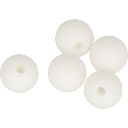 10mm Round silicone beads for pacifier - White x5