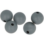 10mm Round silicone beads for pacifier - Dark Grey x5|raw }}