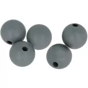 10mm Round silicone beads for pacifier - Dark Grey x5