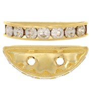 Half moon Rondelle 20x9mm Gold-colored Crystal  x1|raw }}