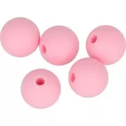 10mm Round silicone beads for pacifier - Pink x5