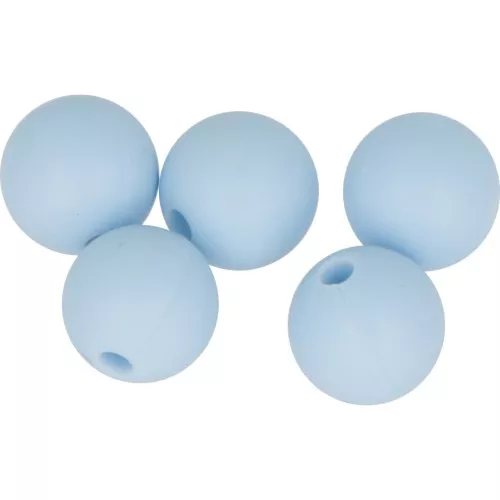 10mm Round silicone beads for pacifier - Baby Blue x5