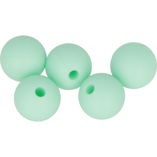 10mm Round silicone beads for pacifier - Mint x5