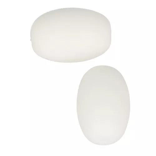 20x13mm Olive-shaped silicone beads for pacifier - White x2