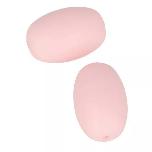 20x13mm Olive-shaped silicone beads for pacifier - Baby Pink x2