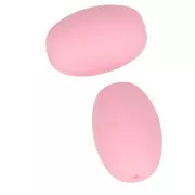 20x13mm Olive-shaped silicone beads for pacifier - Pink x2
