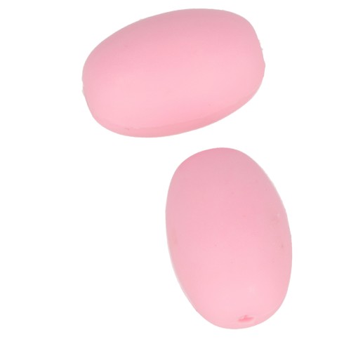 20x13mm Olive-shaped silicone beads for pacifier - Pink x2