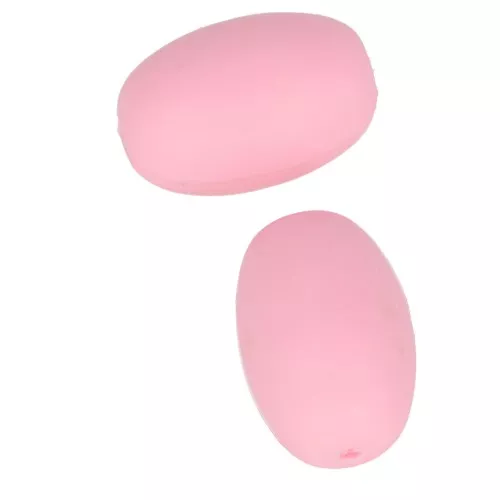 20x13mm Olive-shaped silicone beads for pacifier - Pink x2