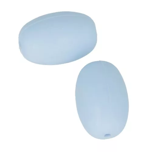 20x13mm Olive-shaped silicone beads for pacifier - Baby Blue x2