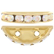 Half moon Rondelle 20x9mm Gold-colored Crystal AB x1|raw }}