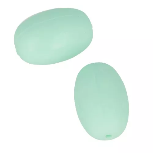 20x13mm Olive-shaped silicone beads for pacifier - Mint x2