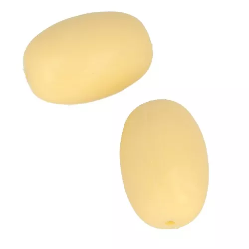 20x13mm Olive-shaped silicone beads for pacifier - Yellow x2