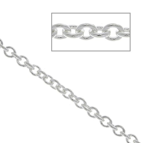 2mm 925 Sterling Silver cable chain x50 cm