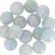 10mm Round Aquamarine beads x5
