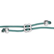 925 Sterling Silver 4-hole Adjustable clasp for 0.8mm cord x1