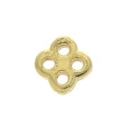 925 Sterling Silver 4-hole Adjustable clasp for 0.8mm cord-3 micron Gold Plated x1