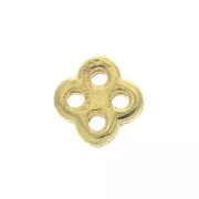 925 Sterling Silver 4-hole Adjustable clasp for 0.8mm cord-3 micron Gold Plated x1