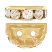 Half moon Rondelle 14x8mm Gold-colored Crystal  x1|raw }}
