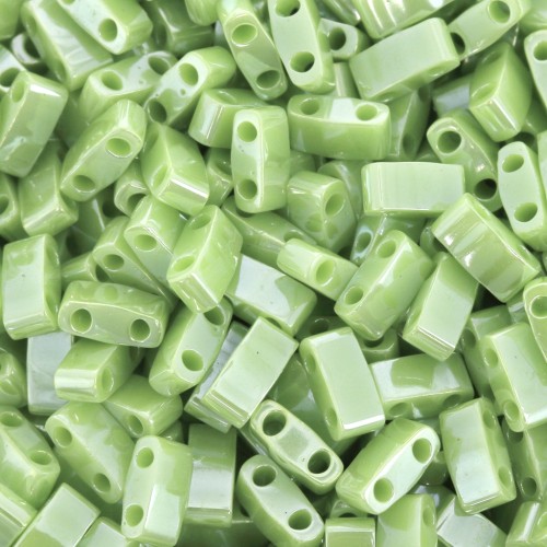 5x2.3x1.9mm Miyuki Half Tila Beads HTL-0439 - Opaque Chartreuse Luster x10g