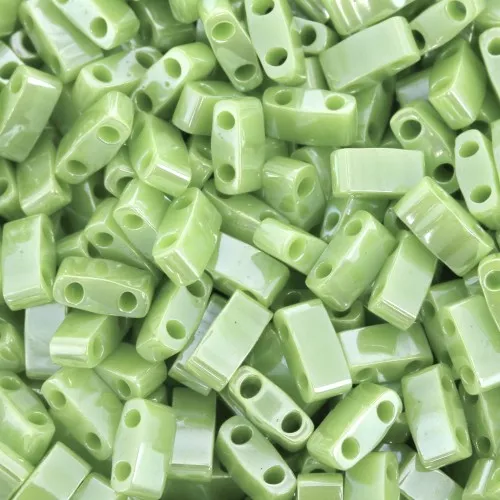 5x2.3x1.9mm Miyuki Half Tila Beads HTL-0439 - Opaque Chartreuse Luster x10g