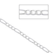 925 Sterlin silver Figaro 1.3mm chain (1x3) x 50cm