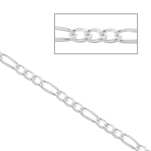 925 Sterlin silver Figaro 1.3mm chain (1x3) x 50cm
