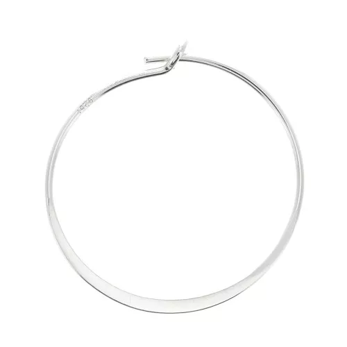 925 Sterling Silver 20 mm x 0.7mm Flat earring hoops to decorate x2