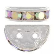 Half moon Rondelle 14x8mm Silver-colored Crystal AB x1