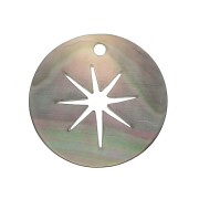19mm Mother-of-pearl North Star pendant - Natural x1