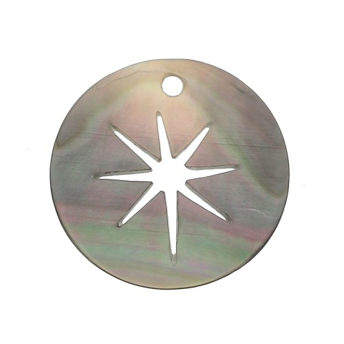 19mm Mother-of-pearl North Star pendant - Natural x1