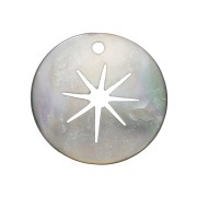 19mm Mother-of-pearl North Star pendant - Natural x1
