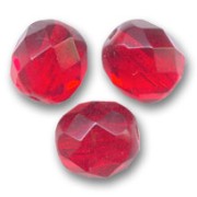 Fire Polished faceted round beads 8mm Light Siam  x20