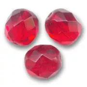 Fire Polished faceted round beads 8mm Light Siam  x20