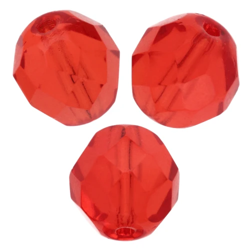 Fire Polished faceted round beads 8mm Light Siam  x20