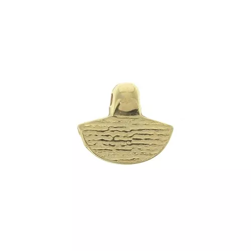 9x10.5mm Mini textured half-circle charm - fine Gold plated x1