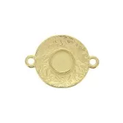 20.5x15mm Round spacer for 6mm cabochon - fine Gold plated x1