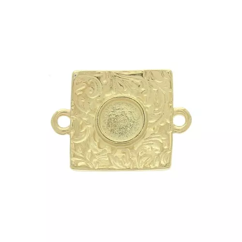 Square spacer 19x14 mm for resin - Fine gold plated x1