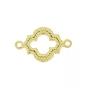 22x14mm 2-ring oriental-shaped spacer with epoxy resin - White - fine Gold plated x1