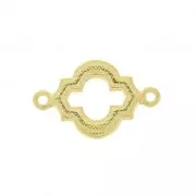 22x14mm 2-ring oriental-shaped spacer with epoxy resin - Black - fine Gold plated x1