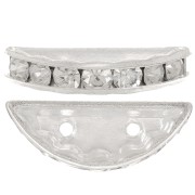 Half moon Rondelle 20x9mm Silver-colored Crystal  x1|raw }}