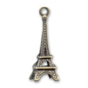 Tower charm 24mm Bronze tone x1