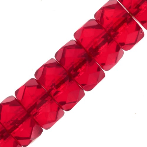 Fire Polished faceted rondelle  6x3mm Light Siam x25