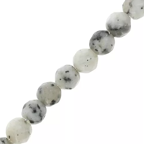 4mm Round faceted beads gemstone imitation - Sesame Jasper x20