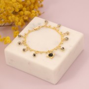 4mm Round faceted beads gemstone imitation - Sesame Jasper x20