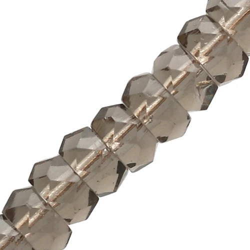 Heishi faceted rondelle beads 6x3 mm - Black Diamond x25