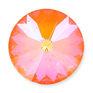 PureCrystal 1122 Rivoli Round Stone 14mm Crystal AB Ultra Orange