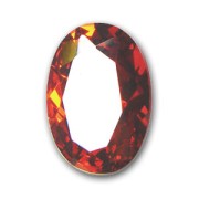 Cubic Zirconia oval cabochon  7x5mm Red Orange