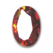 Cubic Zirconia oval cabochon  7x5mm Red Orange